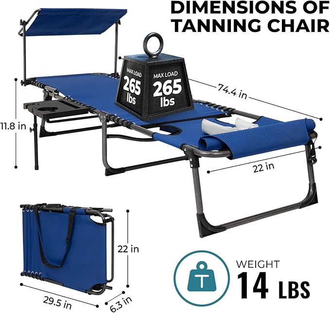 FUNDANGO 4 in 1 Tanning Chair with Face Hole - Photo 2