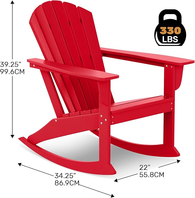 Costaelm Outdoor Adirondack Chair, All Weather Resistant Lawn Chairs Balcony Chair and Fire Pit Chairs - Photo 2