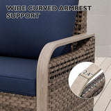 EAGLE PEAK Wicker Outdoor Patio Sofa Modern Rattan Patio Furniture Loveseat for Backyard Deck Porch Balcony - Photo 6