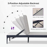 PURPLE LEAF Outdoor Chaise Lounge Set of 3 Aluminum Adjustable Patio Lounger Chairs with Cushions Reclining Beach - Photo 3