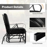 Tangkula Outdoor Patio Glider, Metal Framed Gliding Chair with Cushion - Photo 7