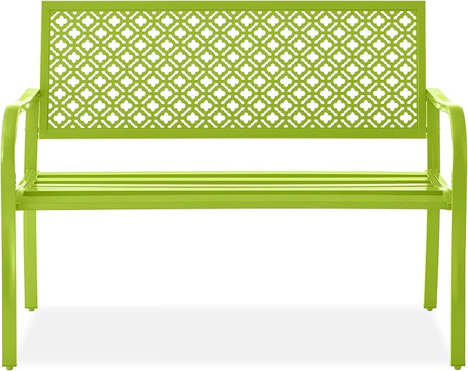 Best Choice Products Outdoor Bench 2-Person Metal Steel Benches Furniture for Garden, Patio, Porch - Photo 1
