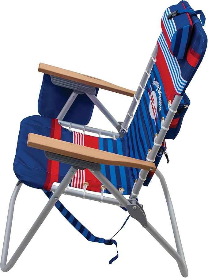 Tommy Bahama Hi-Boy 17" Seat Height 4-Position Lace-Up Suspension Folding Beach Backpack Chair