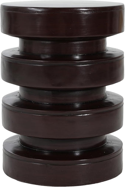Christopher Knight Home Jeru Lightweight Concrete Round Coffee Table, Indoor and Outdoor Side Table for Living Room, MGO Small Side Table, 3-Tier Design, No Assembly Needed, Brown
