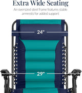 Best Choice Products Oversized Padded Zero Gravity Chair, Folding Outdoor Patio Recliner - Photo 4
