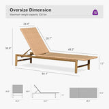 PURPLE LEAF Patio Chaise Lounge Rattan Chair Outdoor Pool Adjustable Recliner Wicker Lounger for Outside Woven - Photo 3