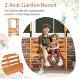 6.25ft Garden Arbor with Bench, Wooden Arch w/Side Trellis for Climbing Plants & Vines, 2-Person Outdoor Seating - Photo 7