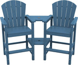 SERWALL Tall Adirondack Chairs Set of 2 with Double Layer Connecting Tray, HDPE Bar Height Outdoor Chairs - Photo 1