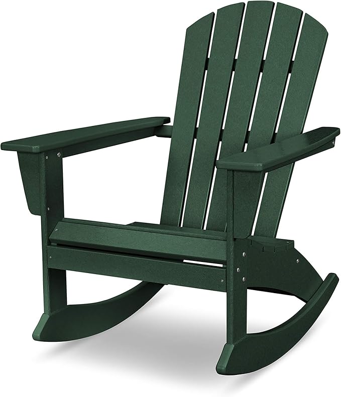 POLYWOOD® Nautical Adirondack Rocking Chair in Green