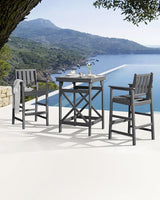 3-Piece Adirondack Chairs and Table Set, HDPE Patio Bar Sets, All Weather Outdoor Bar Stools Set - Photo 3