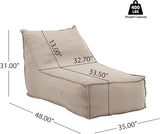 Christopher Knight Home Venny 48" L Outdoor Bean Bag Chair Set of 2, Fabric Bean Bag Chair for Adults and Kids - Photo 2