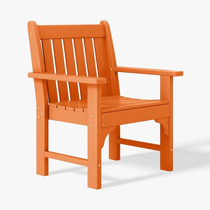 WestinTrends Malibu Outdoor Patio HDPE Adirondack Dining Arm Chair, Orange