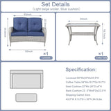 Belord Outdoor Wicker Loveseat with Coffee Table - Photo 6