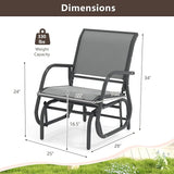 Tangkula Swing Glider Chair, Ergonomic Rocking Chair with Comfortable Fabric, Iron Frame, 4 Non-Slip Foot Pads - Photo 3