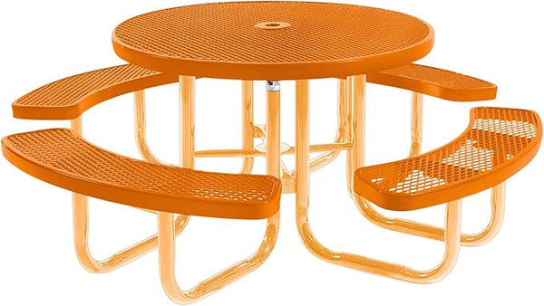 COATEDOUTDOORFURNITURE Heavy-Duty Portable Outdoor Picnic Table with Umbrella Hole - Photo 1