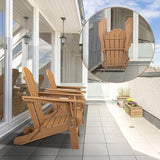 VINGLI Plastic Adirondack Chairs Set of 4, Folding with Cup Holder, Waterproof HDPE Material - Photo 2