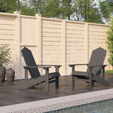 Outdoor Adirondack Chairs 2 Pcs HDPE Anthracite Patio Lounge Furniture with Weather-Resistant Low-Maintenance Design - Photo 1
