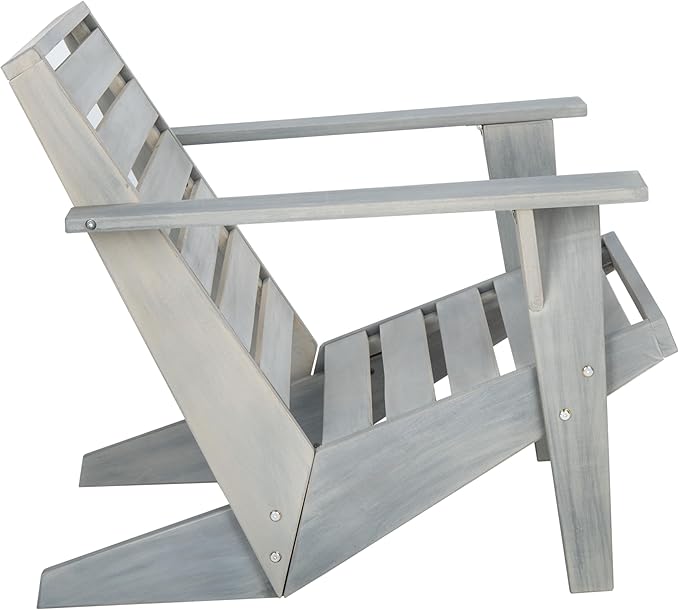 SAFAVIEH Outdoor Collection Lanty Ash Grey Acacia Solid Wood Adirondack Chair
