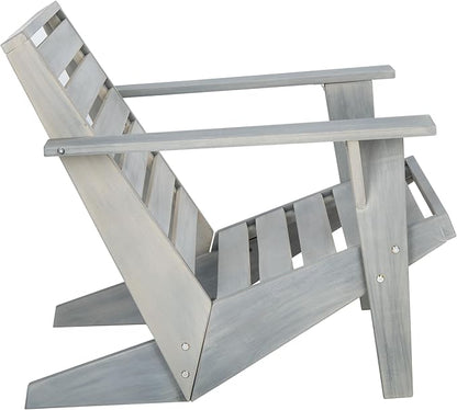 SAFAVIEH Outdoor Collection Lanty Ash Grey Acacia Solid Wood Adirondack Chair