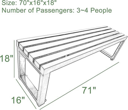 Outdoor Metal Garden Bench - Weatherproof Park Bench for Lawn, Patio, and Yard - Supports up to 800 Pounds, 47 Inch Length