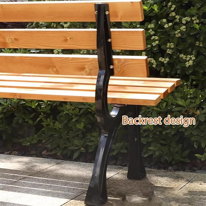 Outdoor Garden Bench, Park Bench with Back, Metal Steel Frame Bench Patio, Metal Bench, Perfect for Garden, Patio, Porch, Deck(Blue,120cm/47.2in)