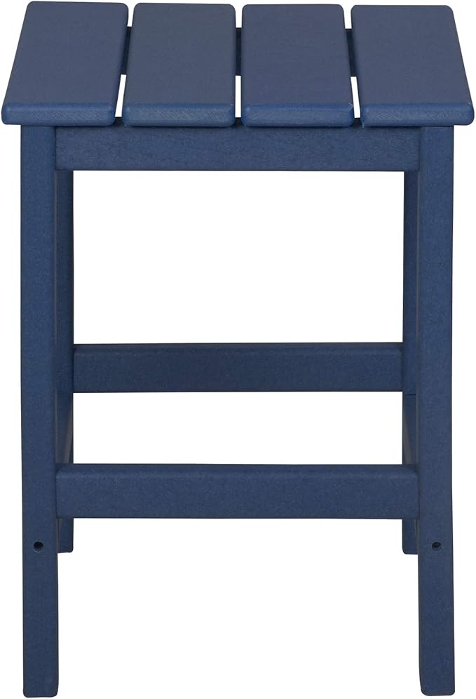 WO WESTIN OUTDOOR HDPE Laguna Outdoor Poly Adirondack Chair with Side Table, Navy Blue