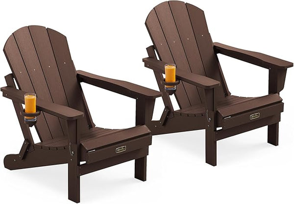SERWALL Folding Adirondack Chair Set of 2 - Photo 1