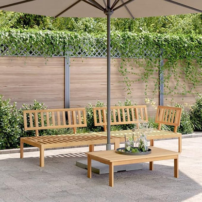 vidaXL 3 Piece Solid Acacia Wood Garden Pallet Sofa Set, Garden Table and Chair Set, Balcony Furniture Set