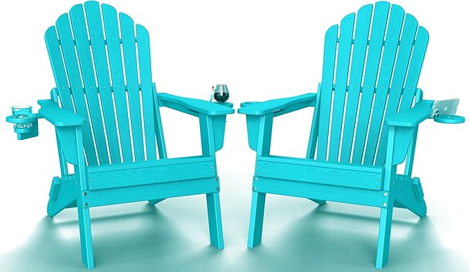 2026 Upgraded Oversized Folding Adirondack Chair Plawdlik, Set of 2 - Photo 1