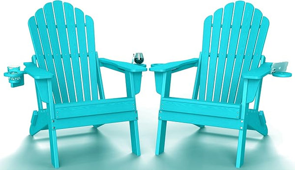 2026 Upgraded Oversized Folding Adirondack Chair Plawdlik, Set of 2 - Photo 1