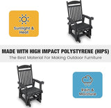 Poly Lumber Patio Glider for One Person, with Cup Holders, High Backrest and Deep Contoured Seat, HIPS Material - Photo 4