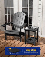 YEFU Outdoor Side Table for Patio: 16" HIPS Weather - Resistant Adirondack Tables - Waterproof Small Square End Tables - Photo 4
