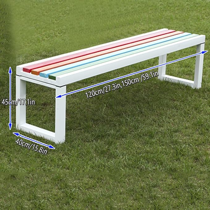 Black Metal Outdoor Garden Bench, 59.1in Loveseat Chair with Backrest, Durable Patio Furniture for Indoors & Outdoors, Stylish Park Seating for Home & Garden