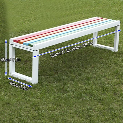 Outdoor Metal Garden Bench, 59.1in Loveseat Patio Furniture with Backrest, Stylish Seating for Indoors & Outdoors, Perfect for Parks, Patios, and Gardens - White