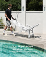 Lounge Chair Outdoor, Chaise Lounge Outdoor, HDPE 6-Position Lounge Chair for Outside - Photo 4