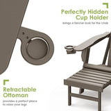 GREENVINES Adirondack-Chairs-with-Ottoman | Set of 4 | Wood Grain | Folding | Retractable-Footrest | HDPE Plastic - Photo 4
