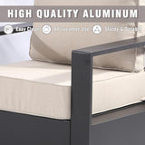 Outdoor Aluminum Furniture Set, 3-Piece Patio Conversation Set, 2 Swivel Chairs and 1 Sofa, All-Weather Metal Frame - Photo 7