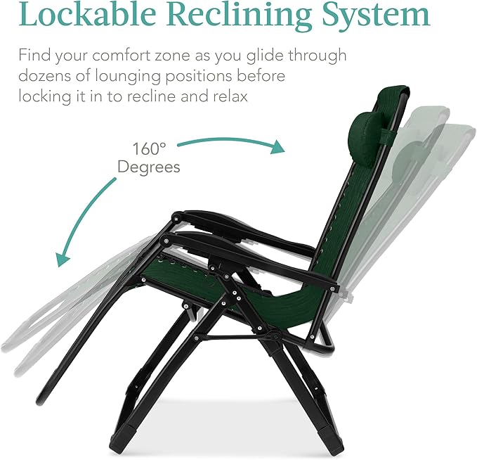 Best Choice Products Oversized Zero Gravity Chair, Folding Outdoor Patio Recliner - Photo 6
