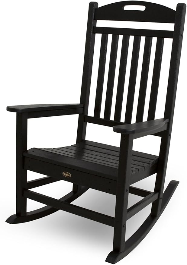 Trex Outdoor Furniture by Polywood Yacht Club Rocker Chair, Charcoal Black (TXR100CB)