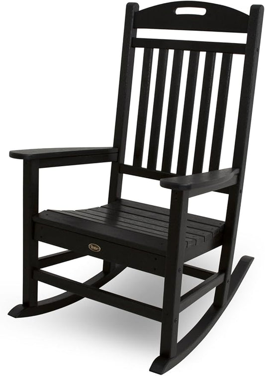 Trex Outdoor Furniture by Polywood Yacht Club Rocker Chair, Charcoal Black (TXR100CB)