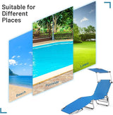 Giantex Outdoor Folding Chaise Lounge, Portable Tanning Chair with 5 Adjustable Positions, 360°Rotatable Canopy Shade - Photo 8