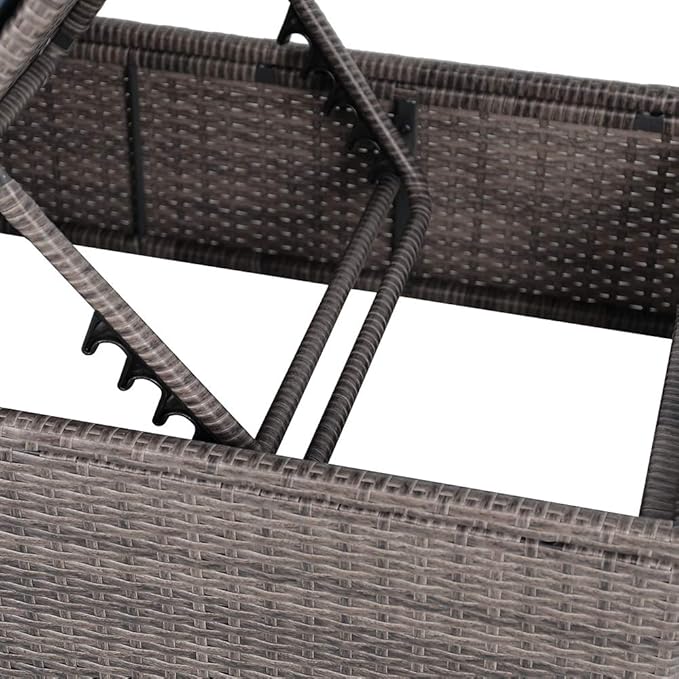 Patiorama Outdoor Patio Chaise Lounge Chair, Elegant Reclining Adjustable Pool Rattan Chaise Lounge Chair with Cushion, Grey PE Wicker, Steel Frame, for Deck, Poolside, Backyard (Light Grey)