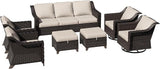 7 Pieces Patio Conversation Furniture Set - 1 Sofa, 2 Armchairs, 2 Ottomans, 2 Swivel Chairs - Photo 7