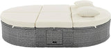 Rattan Patio 2-Person Daybed, Outdoor Sun Bed with Cushions and Pillows - Photo 9