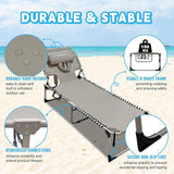Backpack Sun Tanning Chair with Face Hole & Beach Table - Photo 5