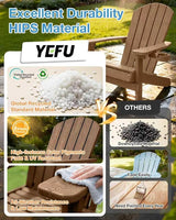YEFU Adirondack Chair Weather Resistant: Outdoor Chair HIPS Plastic Adirondack Chairs - Patio Chairs with Cup Holder & - Photo 4