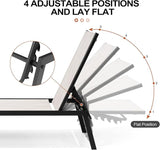 Crestlive Products Stackable Chaise Lounge Chair Outdoor Set of 2, Adjustable 5 Positions Pool Tanning Recliner - Photo 4