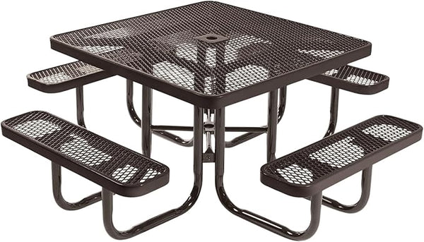 COATEDOUTDOORFURNITURE Heavy-Duty Portable Outdoor Picnic Table with Umbrella Hole - Photo 1