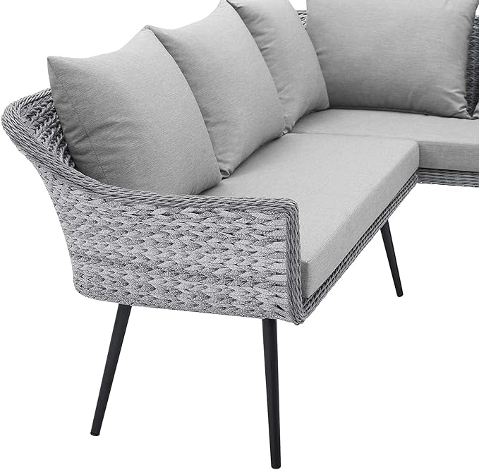 Modway EEI-4658-GRY-GRY Endeavor Patio Sofa, Gray Gray - Photo 3