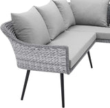Modway EEI-4658-GRY-GRY Endeavor Patio Sofa, Gray Gray - Photo 3